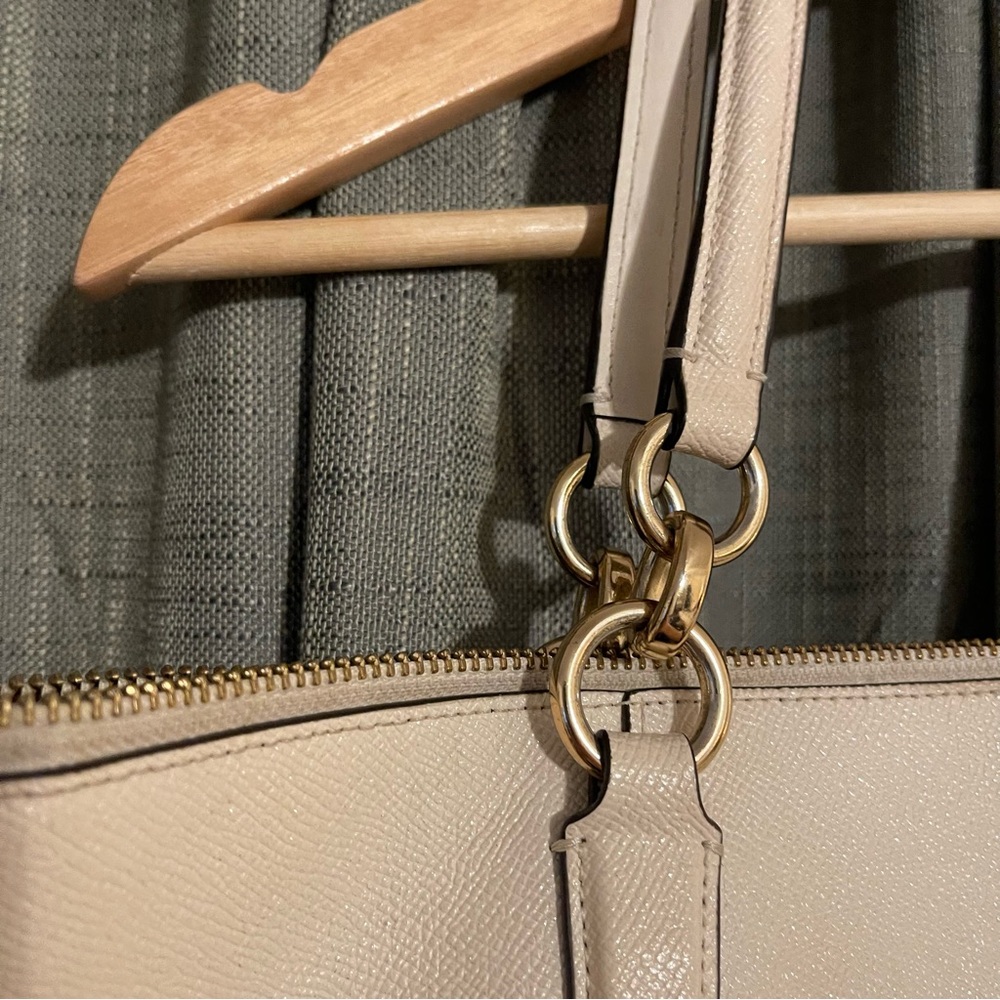 Coach Ava Beige/Shimmer Leather Vintage Tote Bag - Picture 13 of 16